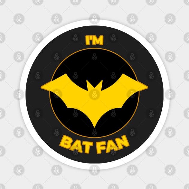 Bat Fan (Black and Gold) Magnet by Daily Detour